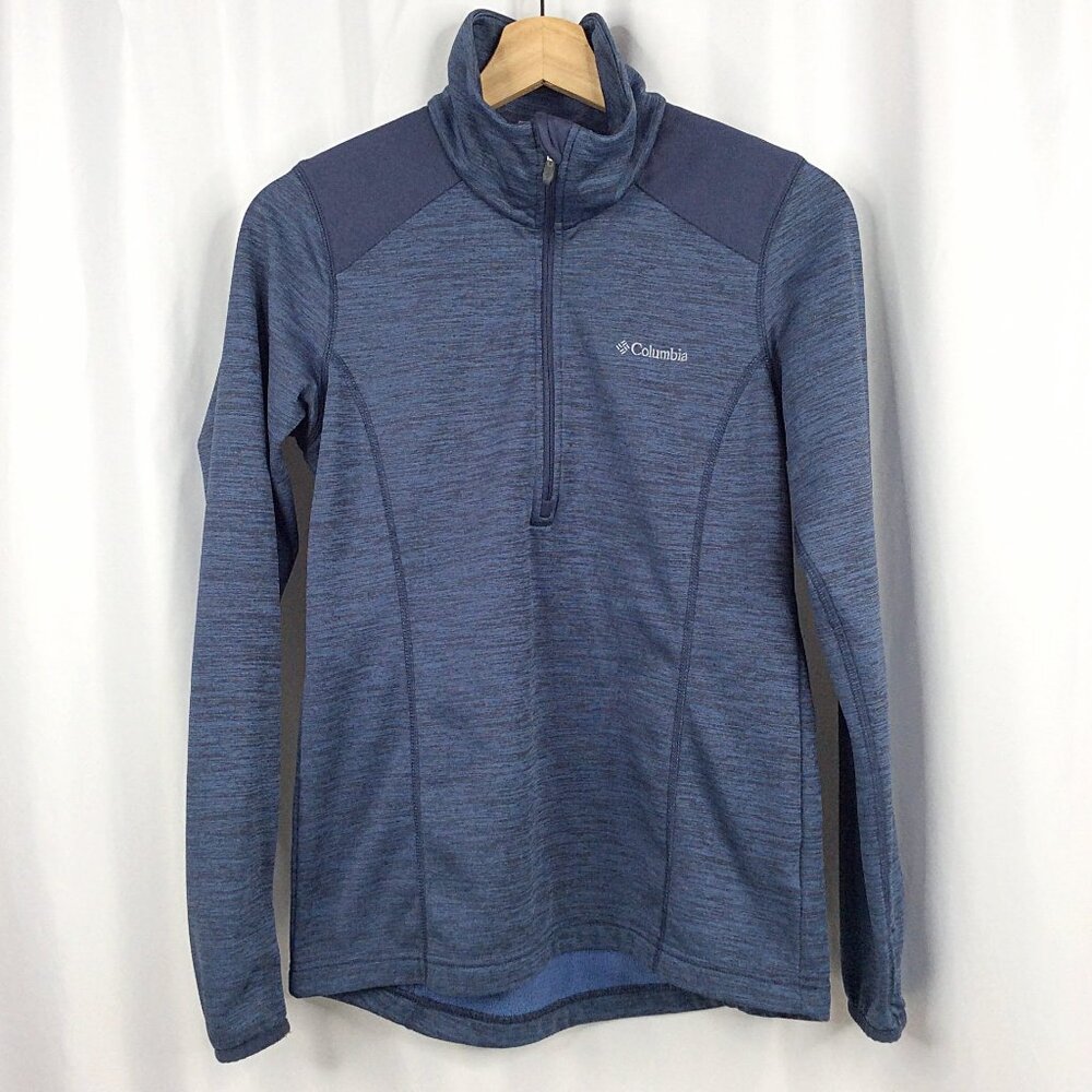 Columbia 1/4 Zip Pullover Sweatshirt Women's‎ Size Small Blue Thumbholes